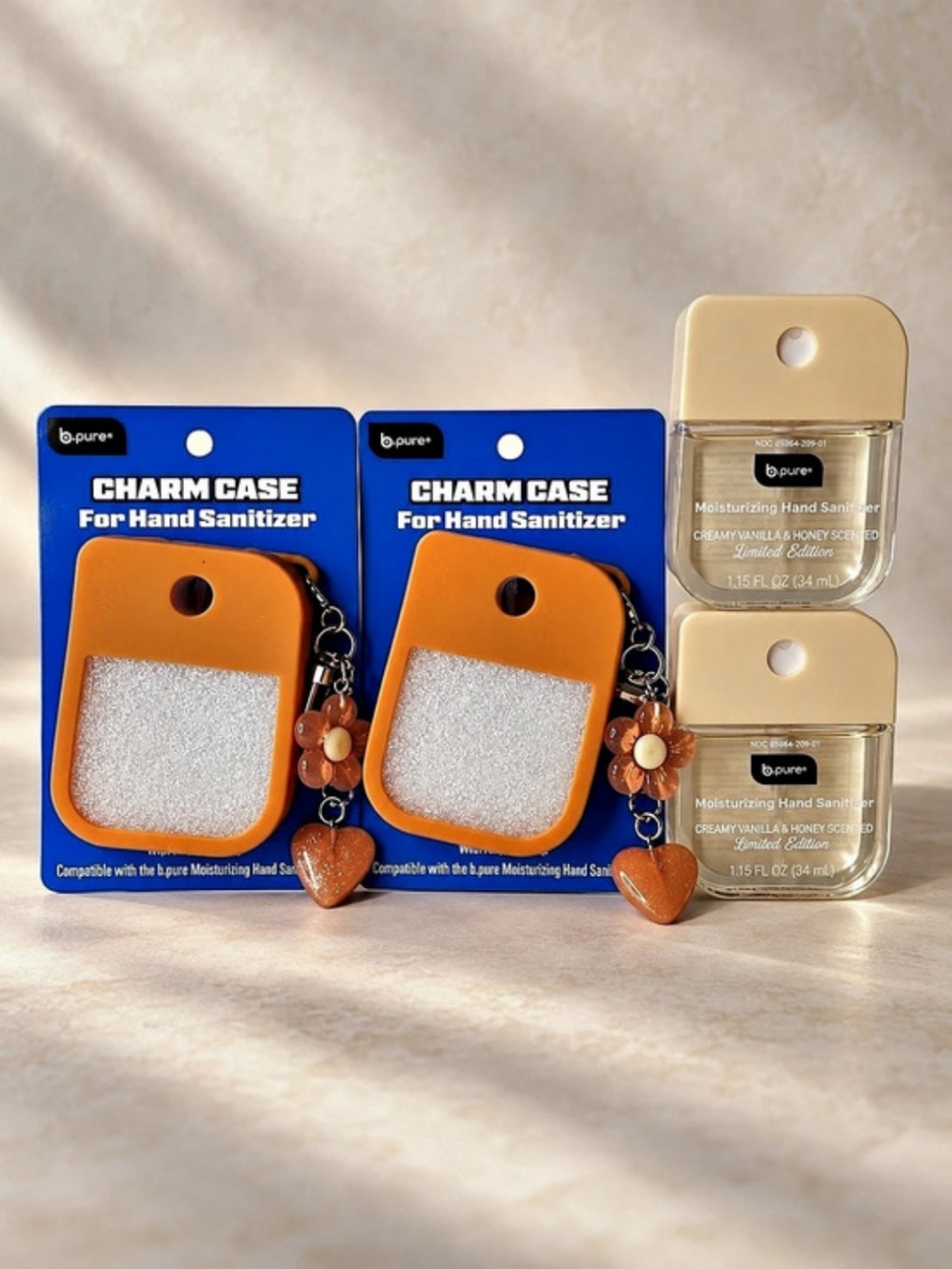 Charm Case & 2 Santizers Curated Set - Creamy Vanilla & Honey, Limited Edition